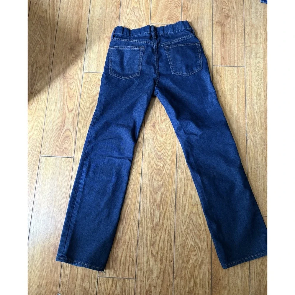Lot of 2 Old Navy Boys Size 12 Straight Jeans BuiltInTough Adjustable Waist Blue